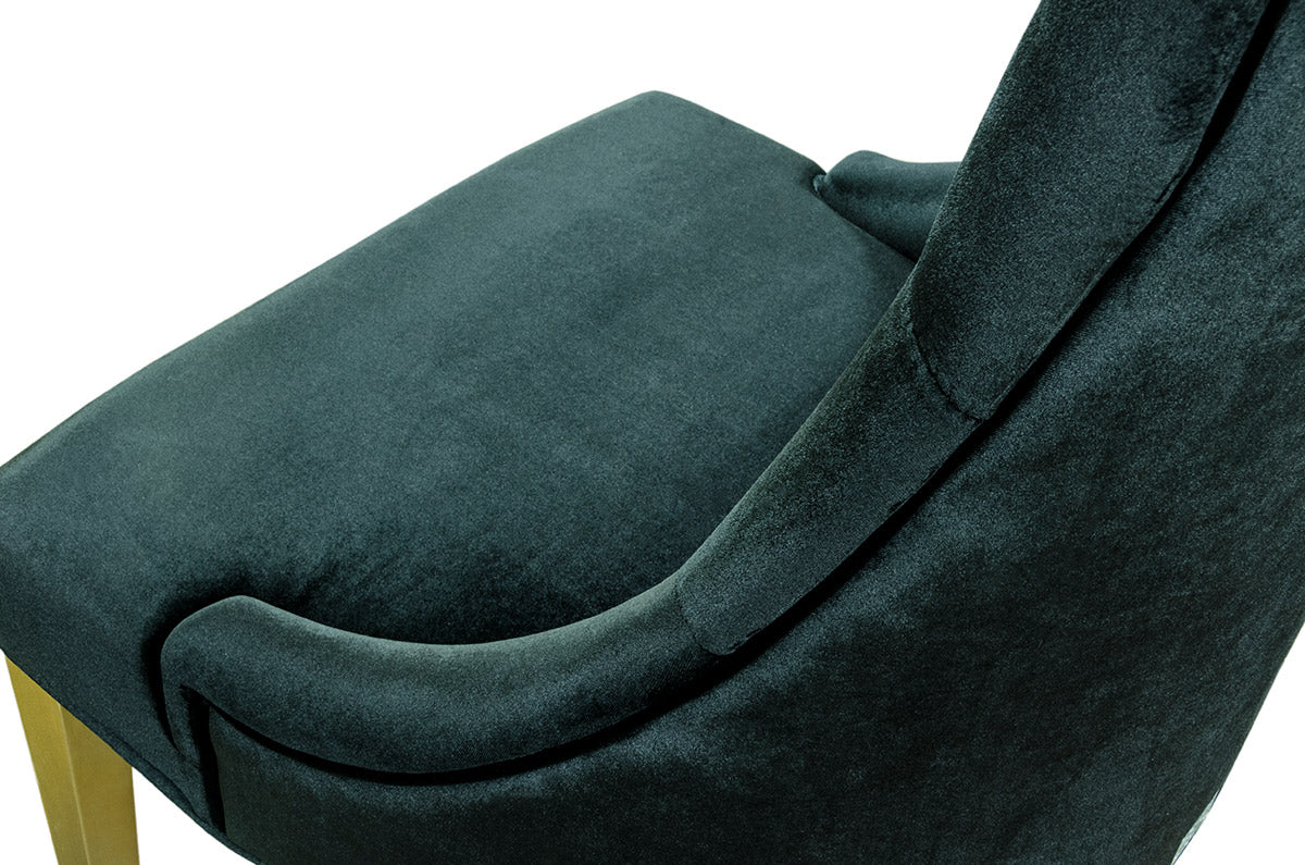Charlotte Black Velour With Gold Legs Dining Chair - image 3