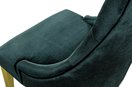 Charlotte Black Velour With Gold Legs Dining Chair - image 3