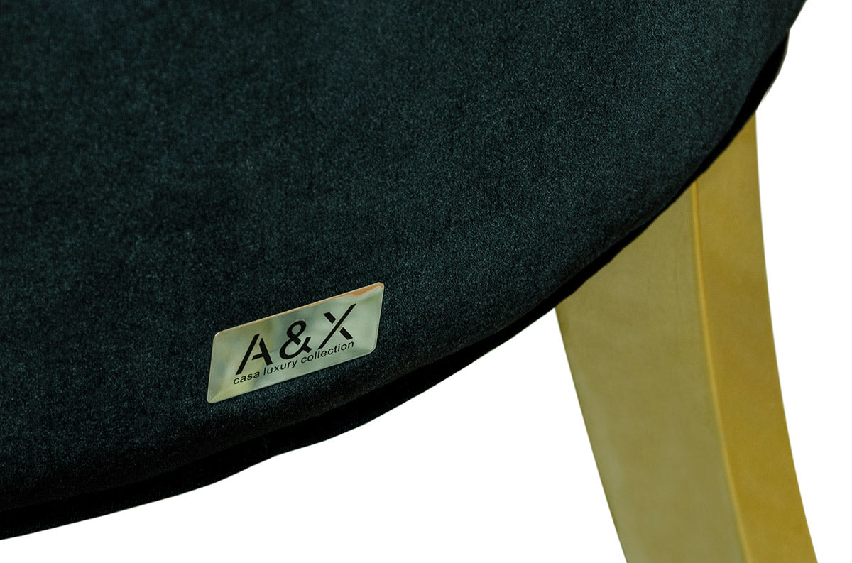 Charlotte Black Velour With Gold Legs Dining Chair - image 2