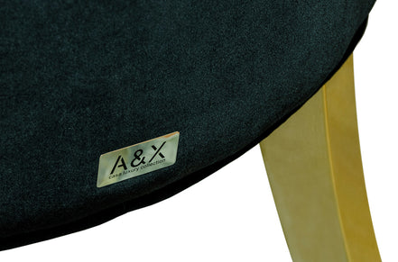 Charlotte Black Velour With Gold Legs Dining Chair - image 2
