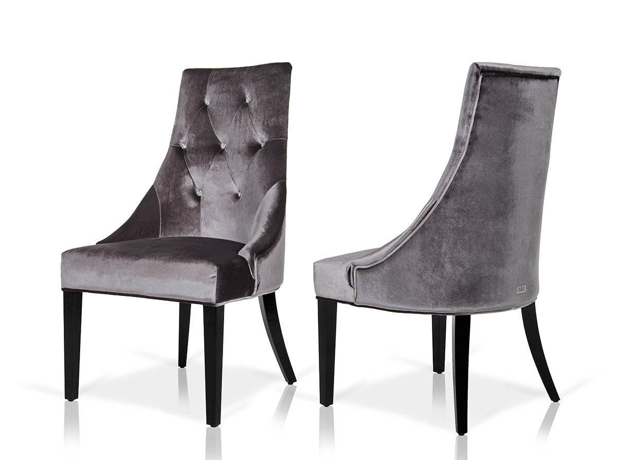 Charlotte - Grey Velour Dining Chair (Set of 2) - image 5
