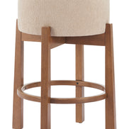 Nade Counter Stool (Set of 2) Beige & Walnut