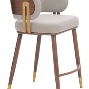 Brew Counter Stool Beige & Walnut