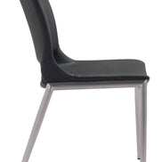 Ace Dining Chair (Set of 2) Black & Silver