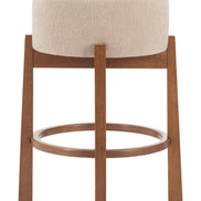 Nade Counter Stool (Set of 2) Beige & Walnut