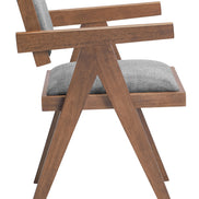 Delhi Dining Chair (Set of 2) Gray & Walnut