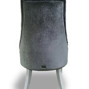 Charlotte - Grey Velour & White High Gloss Dining Chair (Set of 2)