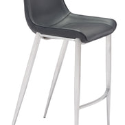 Magnus Barstool (Set of 2) Black & Silver