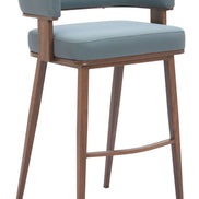 Poise Barstool Azure Gray & Walnut