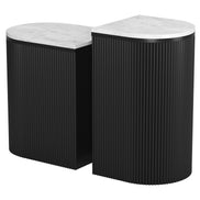 Ormara Side Table Set (2-Piece) White & Black