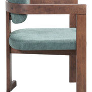 Poly Dining Chair Moss Gray & Walnut