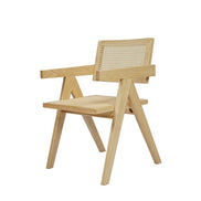 Aurora Modern Light Rattan and Natural Ash Dining Armсhair