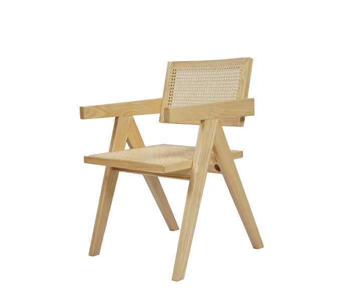 Aurora Modern Light Rattan and Natural Ash Dining Armсhair