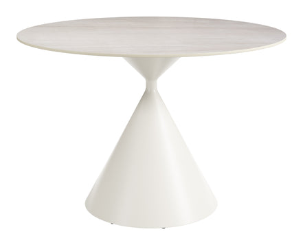 Plinn Dining Table Light Beige & White