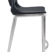 Ace Counter Stool (Set of 2) Black & Silver