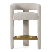 Adam - Modern Beige Fabric + Brass Counter Chair