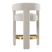 Adam - Modern Beige Fabric + Brass Counter Chair - image 3
