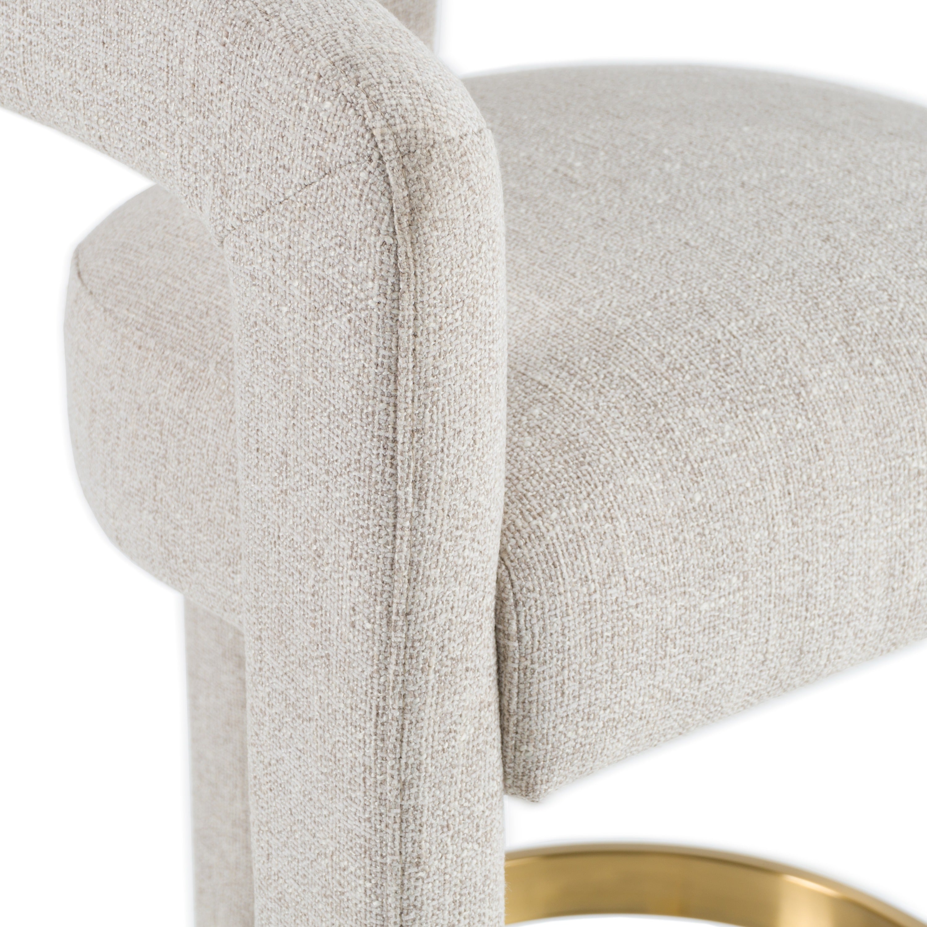Adam - Modern Beige Fabric + Brass Counter Chair - image 5