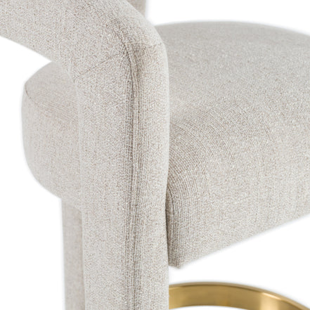 Adam - Modern Beige Fabric + Brass Counter Chair - image 5