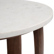 Vaan Side Table White & Walnut