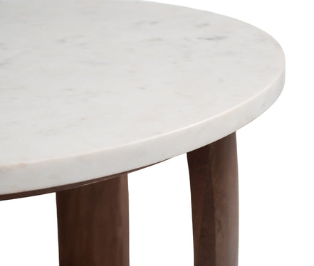 Vaan Side Table White & Walnut
