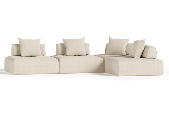 Mondo - Modern Modular Beige Fabric Sectional Sofa-4-Piece Sectional - image 2