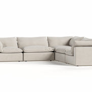 Garman - Modern Light Grey Modular Sectional Sofa-5-Piece Sectional