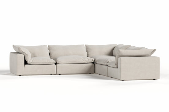 Garman - Modern Light Grey Modular Sectional Sofa-5-Piece Sectional