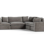 Vicki - Modern Grey Fabric Modular Sectional Sofa-5-Piece Sectional