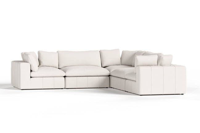 Vicki - Modern Off-White Fabric Modular Sectional-5-Piece Sectional