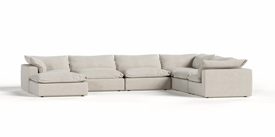 Garman - Modern Light Grey Modular Sectional Sofa-7-Piece Sectional