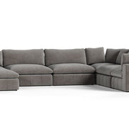 Vicki - Modern Grey Fabric Modular Sectional Sofa-7-Piece Sectional