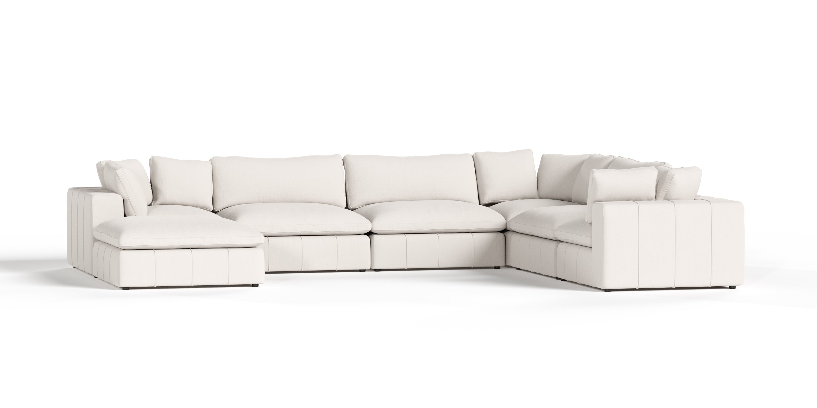Vicki - Modern Off-White Fabric Modular Sectional-7-Piece Sectional