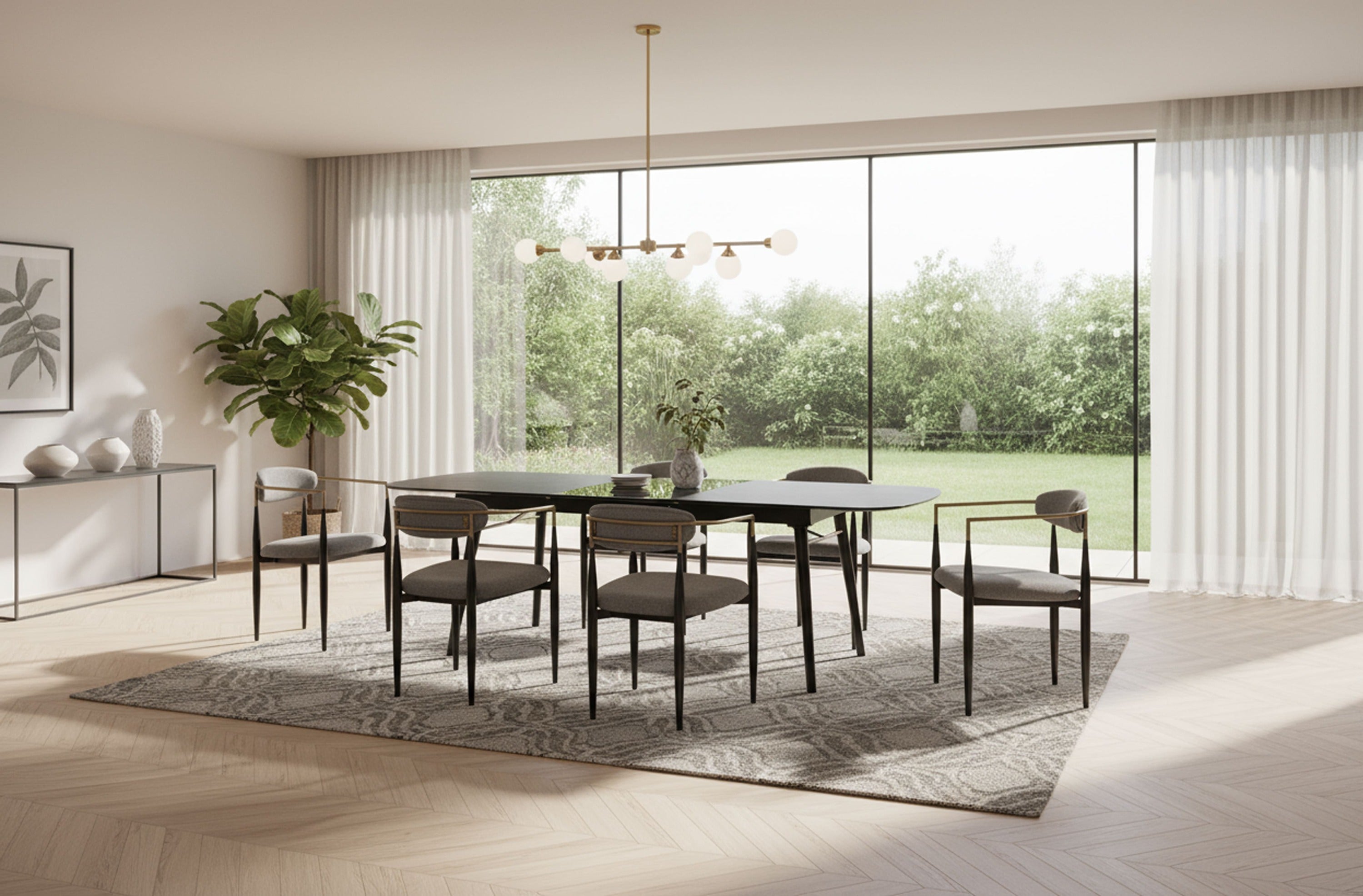 Addax - Modern Black Extendable Dining Table - image 5