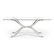 Adderley Modern Stainless Steel w/ Glass Top Dining Table - image 5