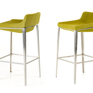 Adhil Mid-Century Green Fabric Bar Stool - image 3