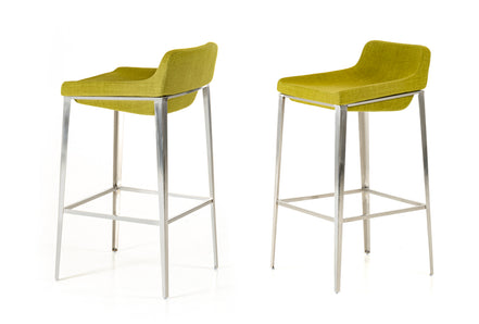 Adhil Mid-Century Green Fabric Bar Stool - image 3