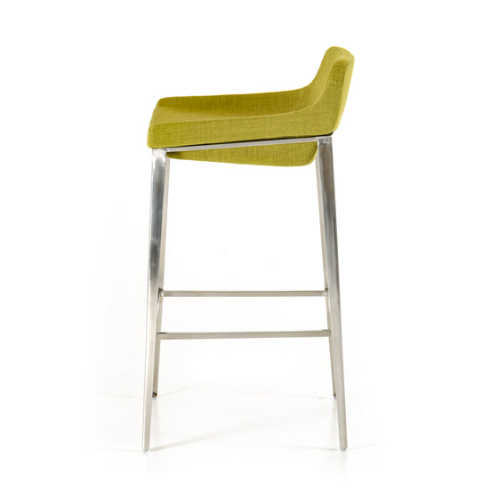 Adhil Mid-Century Green Fabric Bar Stool - image 2