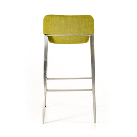 Adhil Mid-Century Green Fabric Bar Stool