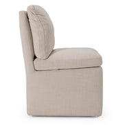Adrian - Modern Beige Fabric Dining Chair w/ Castor Wheels - image 3