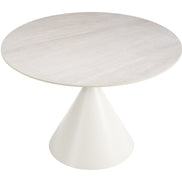 Plinn Dining Table Light Beige & White