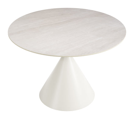 Plinn Dining Table Light Beige & White