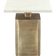 Nyra Side Table White & Brass