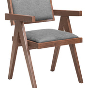 Delhi Dining Chair (Set of 2) Gray & Walnut