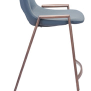 Desi Counter Stool (Set of 2) Azure Gray & Walnut