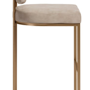 Velar Barstool (Set of 2) Beige & Bronze