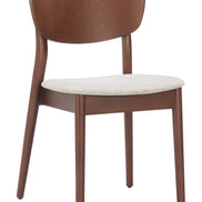 Kellua Dining Chair (Set of 2) Beige & Walnut