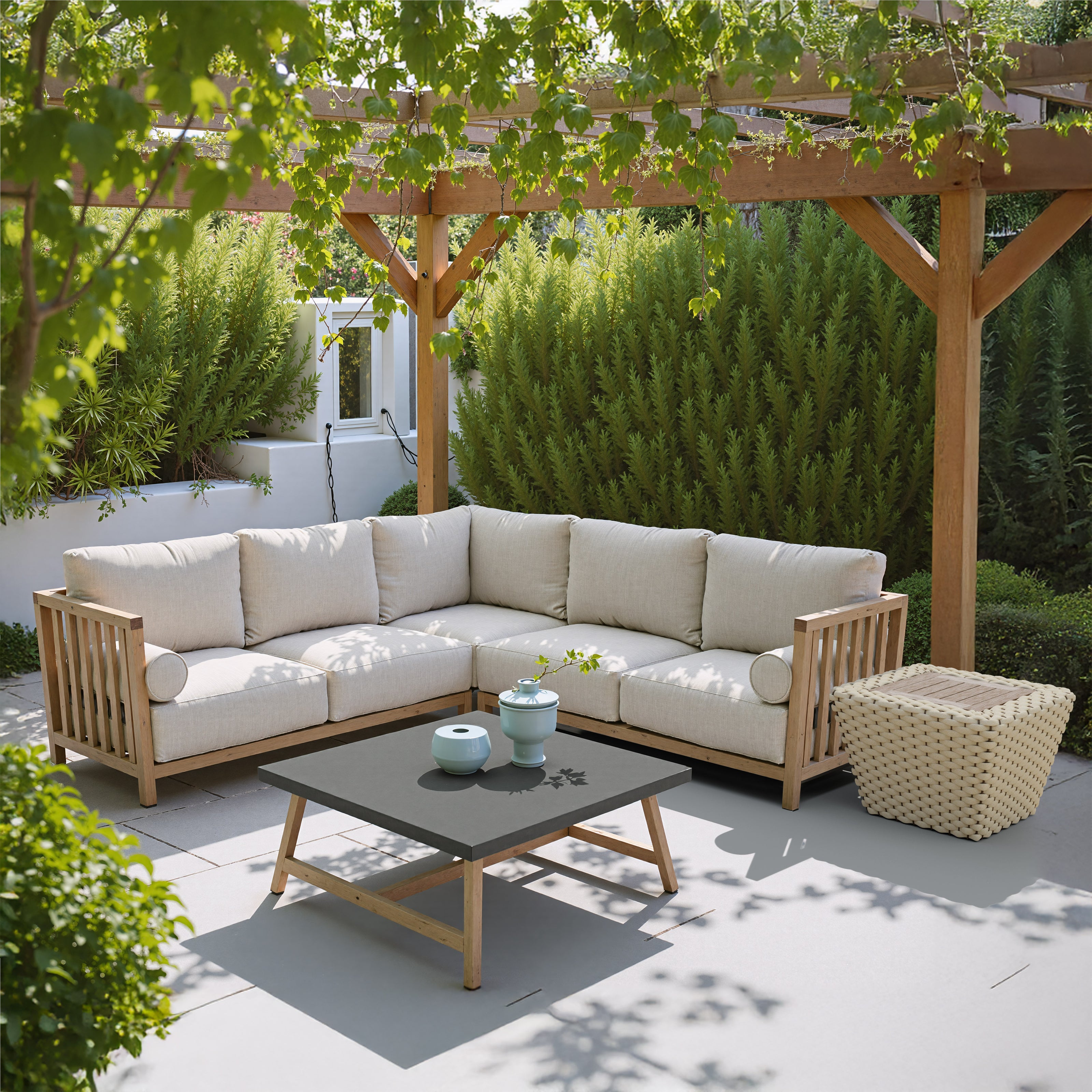 Antul Coffee Table White & Natural