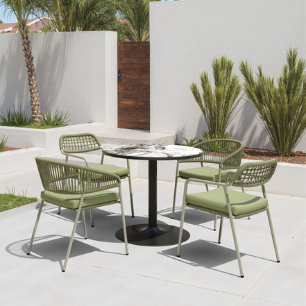 Batu Dining Table Gray & Black