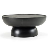 Akron - Modern Black & White Faux Marble Round Coffee Table